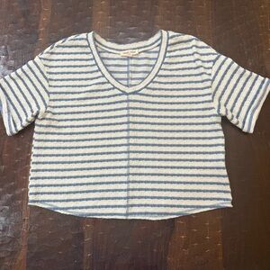Moa Moa Blue and White Striped Tee